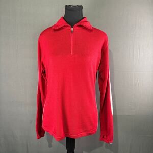 Icebreaker Sweater Women M Base Layer 100% Merino Wool Cozy 1/4 Zip Gorpcore Red